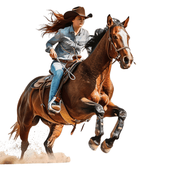 Women riding a horse isolated on transparent background png