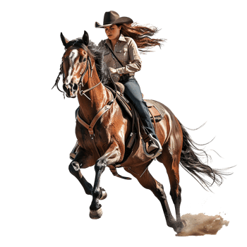 Women riding a horse isolated on transparent background png