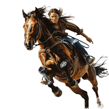 Women riding a horse isolated on transparent background png