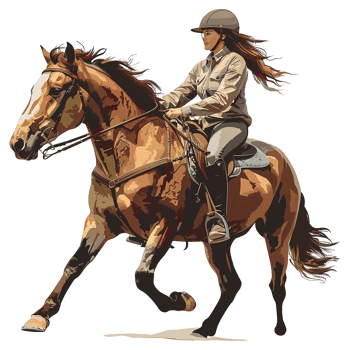 Women riding a horse isolated on transparent background png