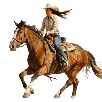 Women riding a horse isolated on transparent background png