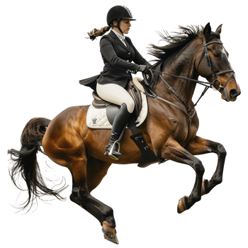 Women riding a horse isolated on transparent background png