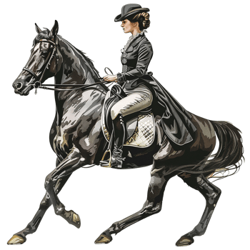 Women riding a horse isolated on transparent background png