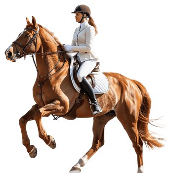 Women riding a horse isolated on transparent background png