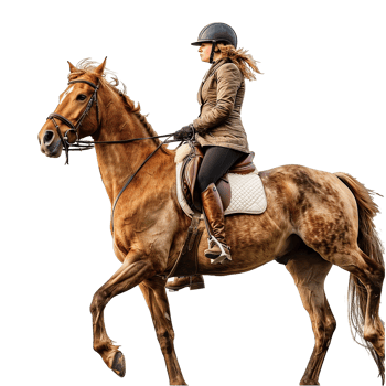 Women riding a horse isolated on transparent background png