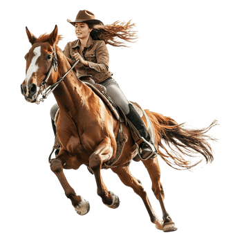 Women riding a horse isolated on transparent background png