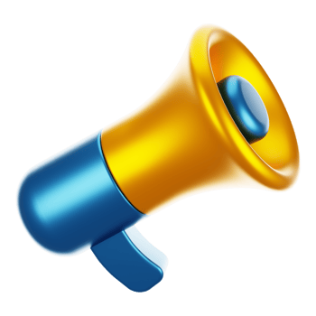 3d rendering announcement with cartoon style. 3d social media icon concept png