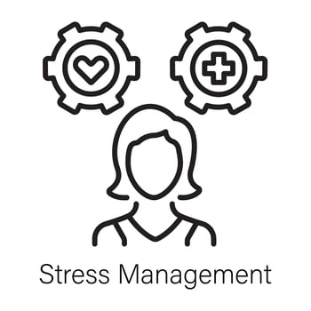 A linear style icon of stress management therapy vector