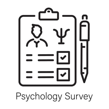Psychology survey icon in outline style vector