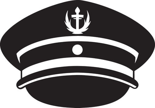 illustration of a black and white Military hat vector