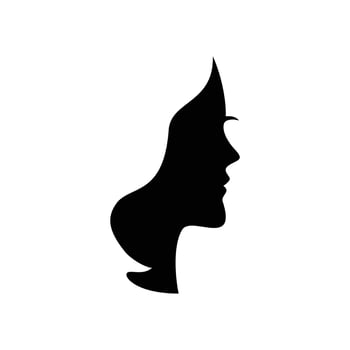 beauty face girl silhouette design illustration. female sign and symbol. vector
