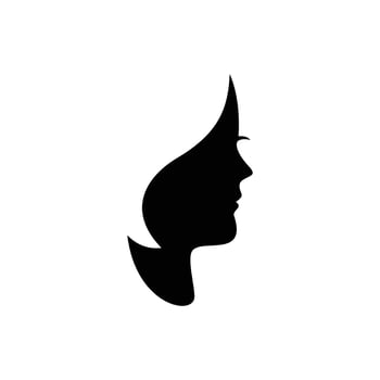beauty face girl silhouette design illustration. female sign and symbol. vector