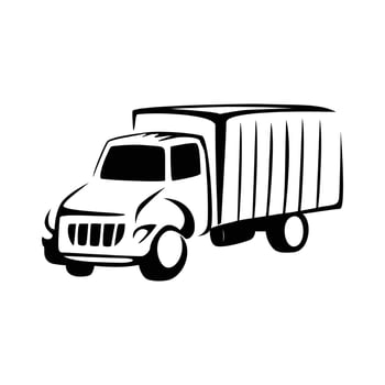 truck silhouette design. shipping transportation sign and symbol. vector