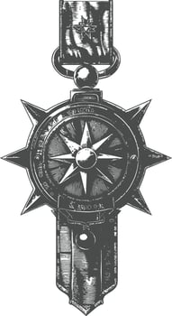 war medal of honor with engraving style black color only vector