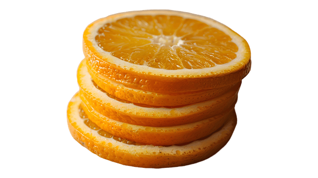Slice orange fruit stack on a transparent background png