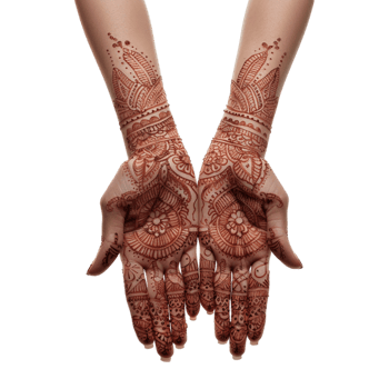 Indian Henna on Hand on Transparent Background png