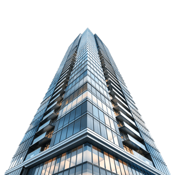 Sky Scrapper Building on Transparent Background png