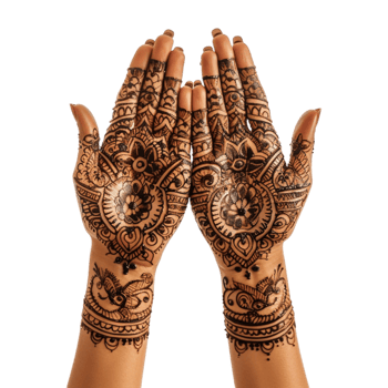 Indian Henna on Hand on Transparent Background png