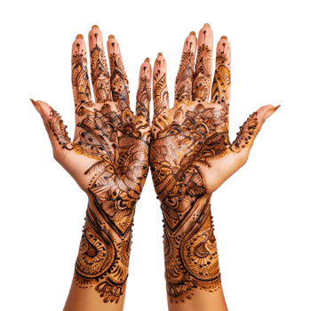 Indian Henna on Hand on Transparent Background png