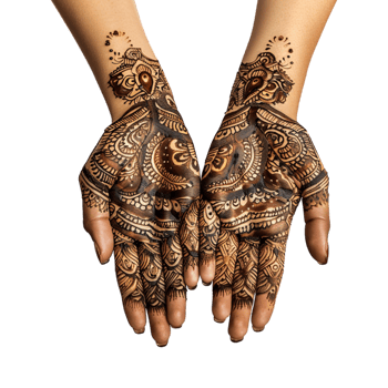 Indian Henna on Hand on Transparent Background png