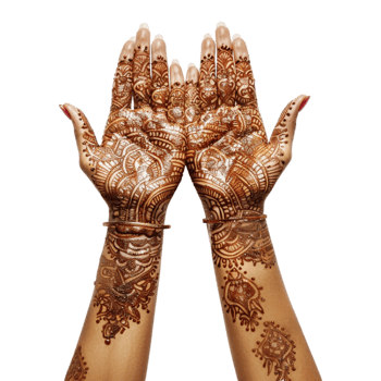 Indian Henna on Hand on Transparent Background png