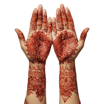 Indian Henna on Hand on Transparent Background png