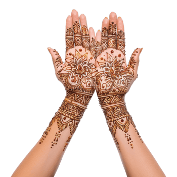 Indian Henna on Hand on Transparent Background png