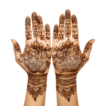 Indian Henna on Hand on Transparent Background png
