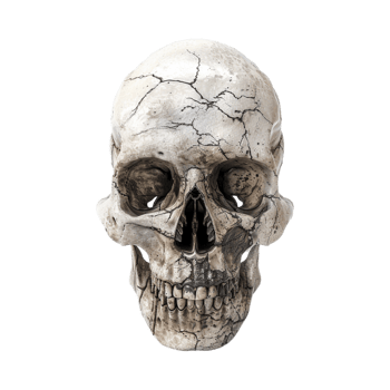 Halloween Horror Human Skull on Transparent Background png