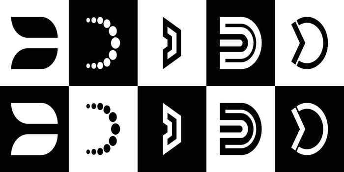 Letter D logo collection. Premium vector