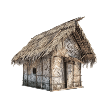 Wooden Hut House on Transparent Background png
