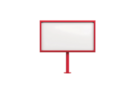 horizontal red signboard isolated on transparent background png