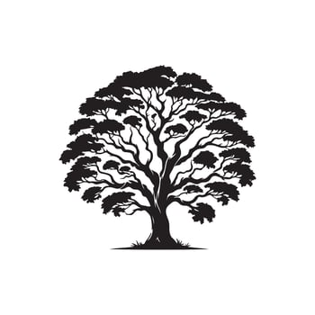 Free tree silhouettes illustration on white background vector