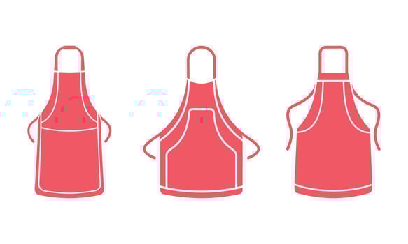 Kitchen apron icon or mockup isolated on white background vector