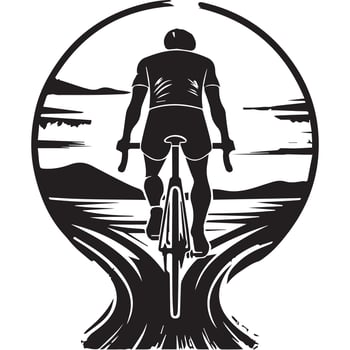 Cyclist riding illustration vector