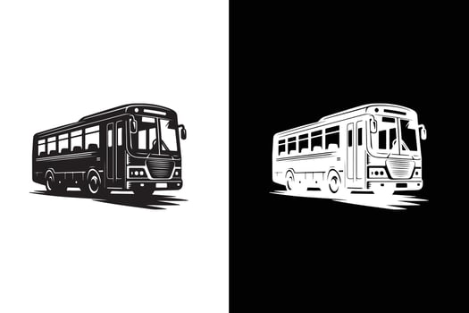 Bus icon silhouette. Transport symbol. illustration black white background vector