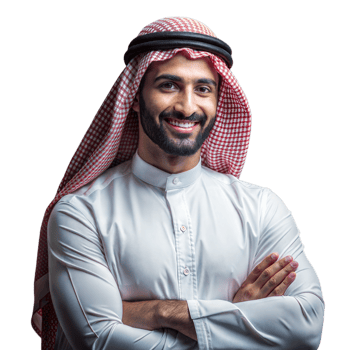 Smiling Arab Man Wearing Traditional Clothing png