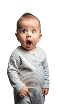 Surprised Baby Boy Wearing Striped Onesie png