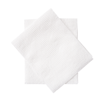 Top view of two pieces of tissue paper or toilet paper in stack isolated with clipping path in file format png