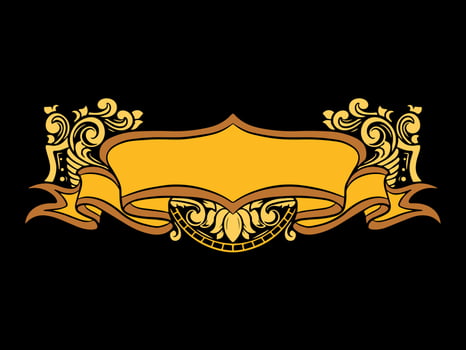 luxury ribbon ornament floral vintage vector