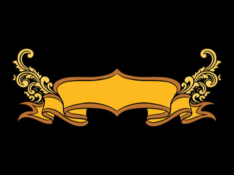 luxury ribbon ornament floral vintage vector