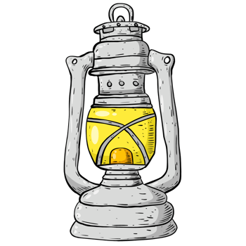 hand drawn doodle oil lamp. illustration. png