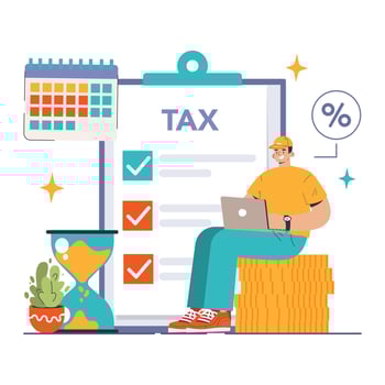 Tax credit. Financial efficiency, budgeting and economy idea. Taxes planning, vector