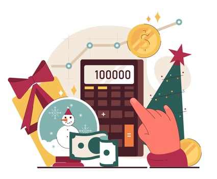Christmas and new year celebration. Man getting ready for festive night, vector