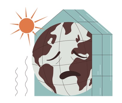 Greenhouse effect. Climate change and ecological crisis. Pollution vector