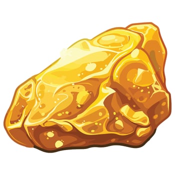 Shiny gold nugget illustration vector
