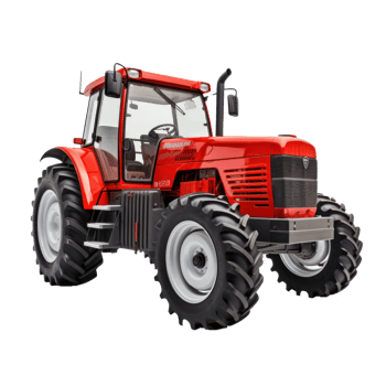 a red tractor on a transparent background png