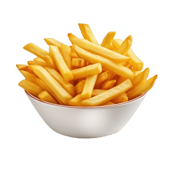 french fries in a bowl on transparent background png