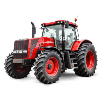 a red tractor on transparent background png
