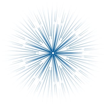 Modern sunbeams blue lines on white background vector